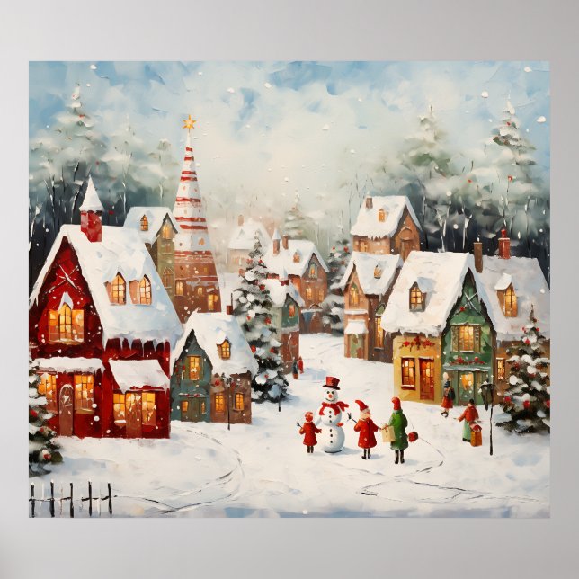 Affiche d'art sur la scène de Noël (Devant)