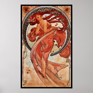 Affiche d'art vintage Alfons Mucha 1898 Danse