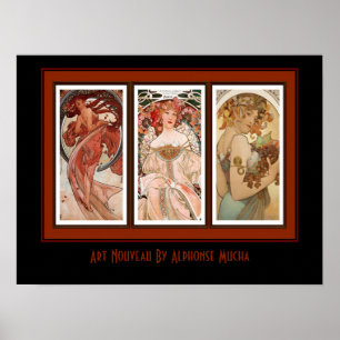 Affiche d'art vintage Alfons Mucha panneau Art nou