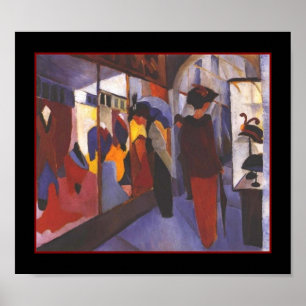 Affiche d'art vintage août Macke magasin de mode