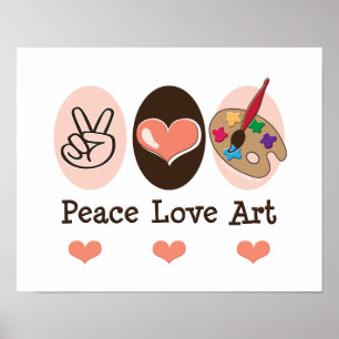 Affiche d'artiste d'art d'amour de paix