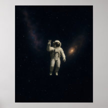 Affiche d'astronaute flottant dans l'espace