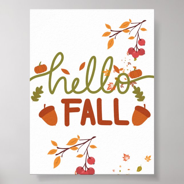 Affiche d'automne Hello - Décor mural (Devant)