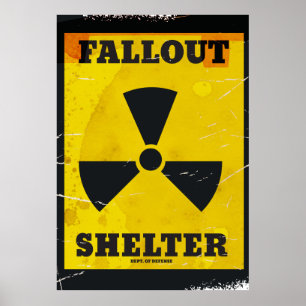 Affiche d'avertissement vintage de Fallout Shelter