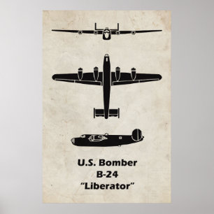 Affiche d'avion B-24 Liberator pour décoration d'a