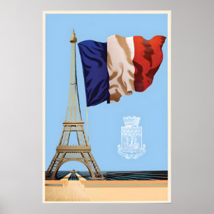 Affiche de 1945 célébrant la libération de la Fran