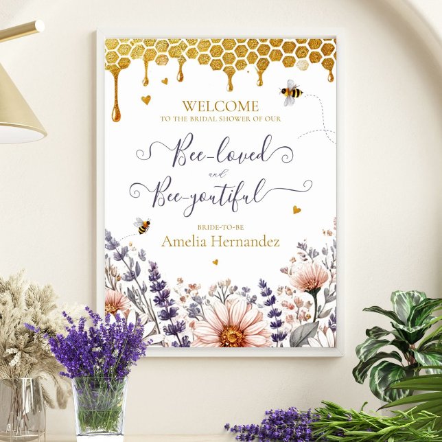 Affiche de Baby Shower 'Aimée des Abeilles et d'un (Créateur téléchargé)