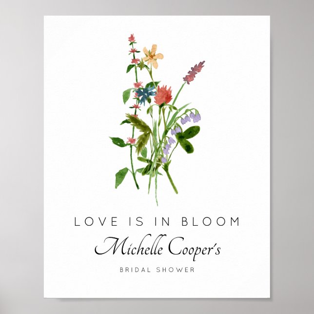 Affiche de Baby Shower de mariage Wildflower Love  (Devant)