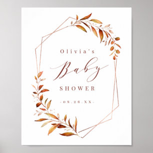 Affiche de baby shower géométrique rustique Greene