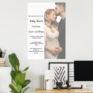 Affiche de Baby Shower photo simple moderne