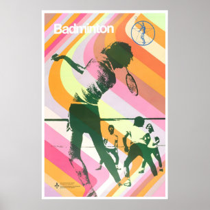 Affiche de badminton Raquette Sports Art Volant
