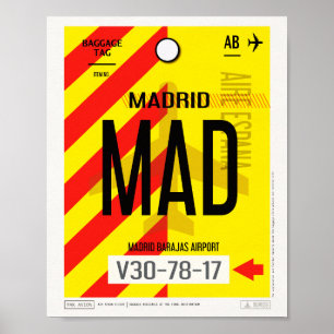 Affiche de bagages de l'aéroport de Madrid