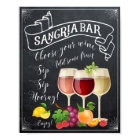 affiche de bar à sangria tableau noir