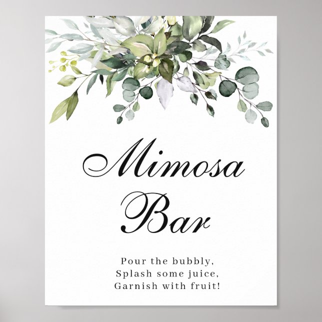 Affiche de bar à thème Eucalyptus Mimosa (Devant)