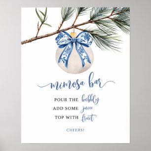 Affiche de bar chinoiserie Mimosa d'hiver