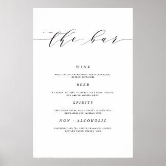 Affiche de bar de mariage 24x36