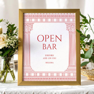 Affiche de bar ouvert pour fête de déesse