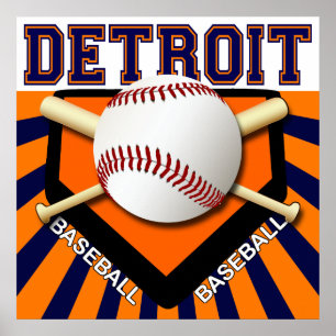 AFFICHE DE BASE-BALL DE DETROIT