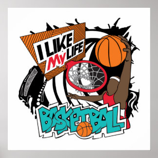 Affiche de basket-ball "J'aime MA vie"