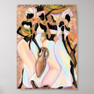 Affiche de belles dames africaines - Peinture mode