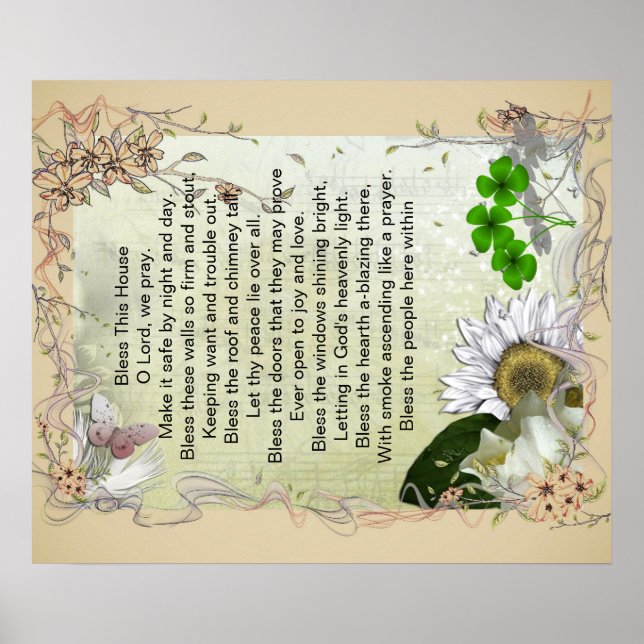 Affiche de bénédiction de la maison irlandaise (Devant)