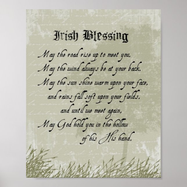 Affiche de bénédiction irlandaise (Devant)