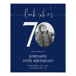 Affiche de bienvenue 70e anniversaire bleu Regar