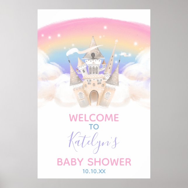 Affiche de bienvenue arc-en-ciel Princess (Devant)