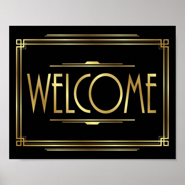 Affiche de bienvenue Art déco Gatsby Imprimer (Devant)
