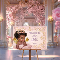 Affiche de bienvenue Baby shower afro-américaine