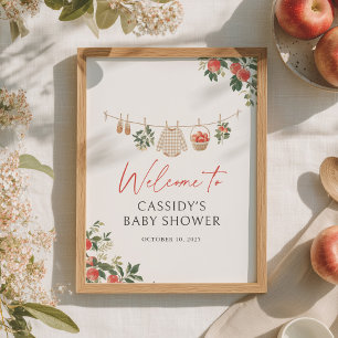 Affiche de bienvenue Baby shower Apple Fall