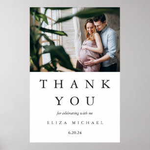 Affiche de bienvenue baby shower avec photo et dat