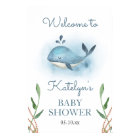 Affiche de bienvenue Baby shower baleine