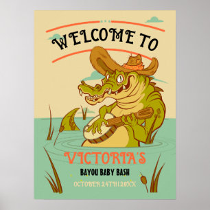 Affiche de bienvenue Baby shower Bayou Cajun Allig