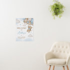 Affiche de bienvenue Baby shower Bleu Bear Balloon