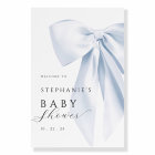 Affiche de bienvenue Baby shower Bleu Bow