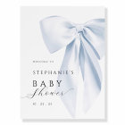 Affiche de bienvenue Baby shower Bleu Bow