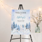 Affiche de bienvenue Baby shower Blue Arctic Anima