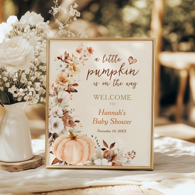 Affiche de bienvenue Baby shower Citrouille Automn (Créateur téléchargé)