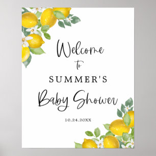 Affiche de bienvenue Baby shower Citrus Lemon