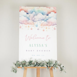 Affiche de bienvenue Baby shower Cloud et Stars