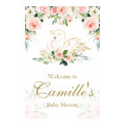 Affiche de bienvenue Baby shower cygne
