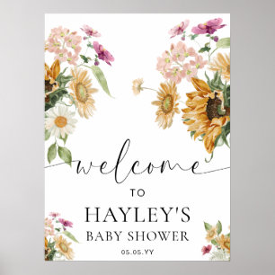 Affiche de bienvenue Baby shower d'automne Mews Su