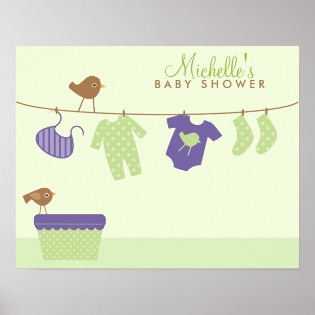Affiche de bienvenue Baby shower de blanchisserie  (Devant)