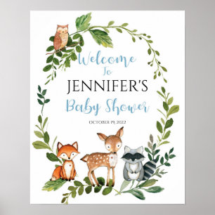 Affiche de bienvenue Baby shower de bois