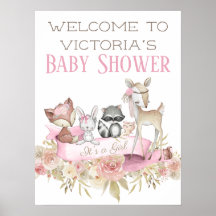 Affiche de bienvenue Baby shower de bois