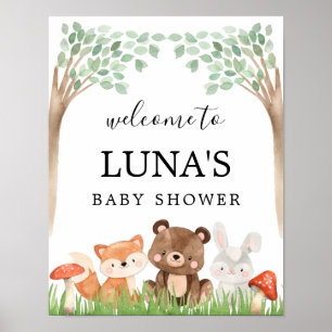 Affiche de bienvenue Baby shower de bois