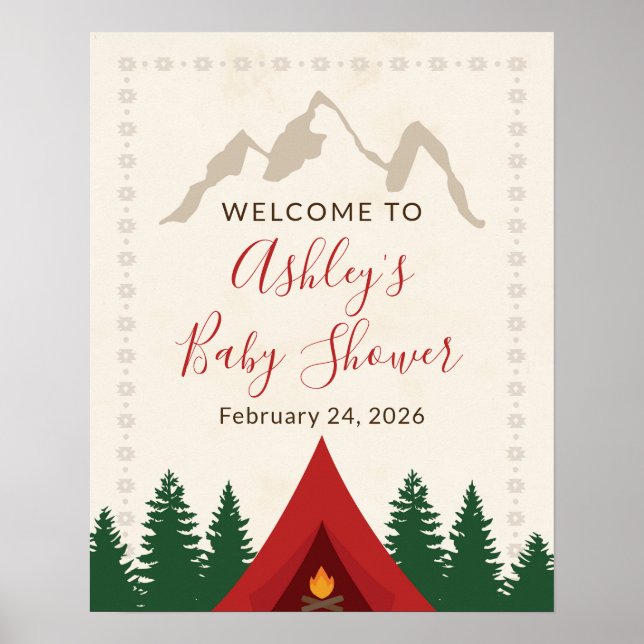 Affiche de bienvenue Baby shower de la forêt de ca (Devant)