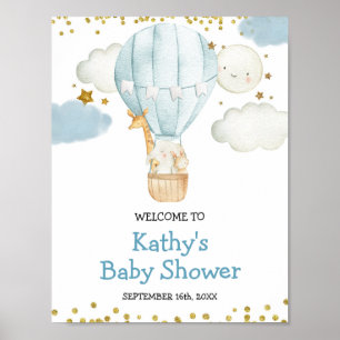 Affiche de bienvenue Baby shower de la Jungle à ai