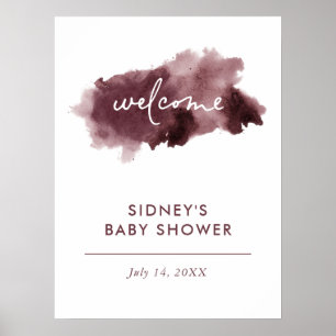 Affiche de bienvenue Baby shower de lavage d'encre
